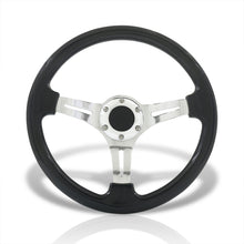 Load image into Gallery viewer, Universal 350mm Heavy Duty Steel Steering Wheel Polished Center Black