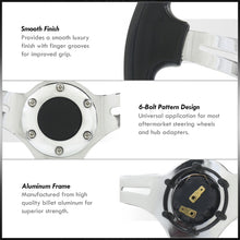 Load image into Gallery viewer, Universal 350mm Heavy Duty Steel Steering Wheel Polished Center Black