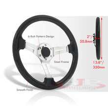 Load image into Gallery viewer, Universal 350mm Heavy Duty Steel Steering Wheel Polished Center Black