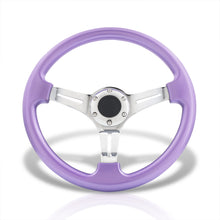 Load image into Gallery viewer, Universal 350mm Heavy Duty Steel Steering Wheel Polished Center Metallic Purple