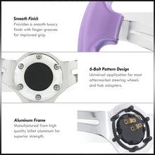 Load image into Gallery viewer, Universal 350mm Heavy Duty Steel Steering Wheel Polished Center Metallic Purple