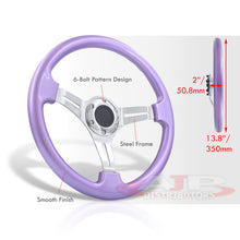Load image into Gallery viewer, Universal 350mm Heavy Duty Steel Steering Wheel Polished Center Metallic Purple