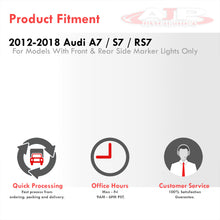 Load image into Gallery viewer, Audi A7 2012-2018 4 Piece Front Amber & Rear Red LED Side Marker Lights Smoke Len