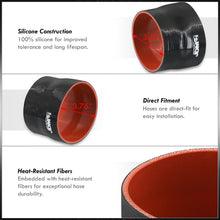 Load image into Gallery viewer, 3.5" to 3.75" Straight Reducer Silicone Coupler Black