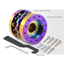 Load image into Gallery viewer, Universal 6 Bolt Steering Steering Wheel Extender Adapter Hub Neo Chrome
