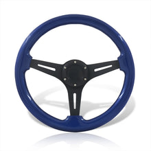 Load image into Gallery viewer, Universal 350mm Wood Grain Style Aluminum Steering Wheel Black Center Blue Wood