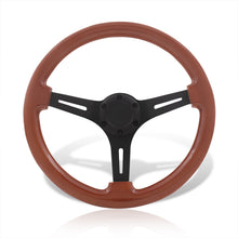 Load image into Gallery viewer, Universal 350mm Wood Grain Style Aluminum Steering Wheel Black Center Light Wood