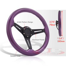 Load image into Gallery viewer, Universal 350mm Wood Grain Style Aluminum Steering Wheel Black Center Purple Wood