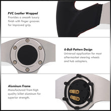 Load image into Gallery viewer, Universal 320mm Type-R Style Aluminum Steering Wheel Silver Center with Red Stitching