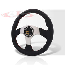 Load image into Gallery viewer, Universal 320mm Type-R Style Aluminum Steering Wheel Silver Center with Red Stitching
