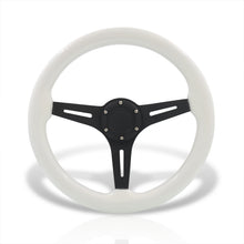 Load image into Gallery viewer, Universal 350mm White Wood Grain Style Aluminum Steering Wheel Deep Black Center