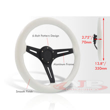 Load image into Gallery viewer, Universal 350mm White Wood Grain Style Aluminum Steering Wheel Deep Black Center