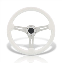 Load image into Gallery viewer, Universal 350mm White Wood Grain Style Steel Steering Wheel Deep Polished Center