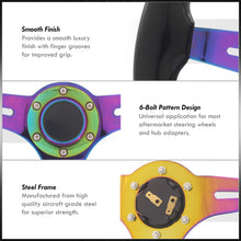Load image into Gallery viewer, Universal 350mm Wood Grain Style Steel Steering Wheel Neo Chrome Center Black Wood