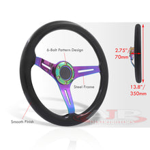 Load image into Gallery viewer, Universal 350mm Wood Grain Style Steel Steering Wheel Neo Chrome Center Black Wood