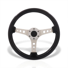 Load image into Gallery viewer, Universal 350mm Wood Grain Style Aluminum Steering Wheel Chrome Center Black Wood