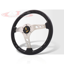 Load image into Gallery viewer, Universal 350mm Wood Grain Style Aluminum Steering Wheel Chrome Center Black Wood