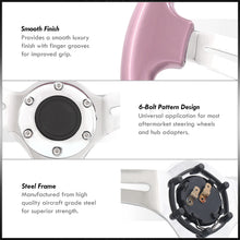 Load image into Gallery viewer, Universal 350mm Heavy Duty Steel Steering Wheel Polished Center Pink