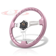Load image into Gallery viewer, Universal 350mm Heavy Duty Steel Steering Wheel Polished Center Pink
