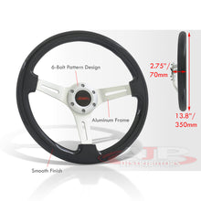 Load image into Gallery viewer, JDM Sport Universal 350mm Wood Grain Style Aluminum Steering Wheel Polished Center Black Wood