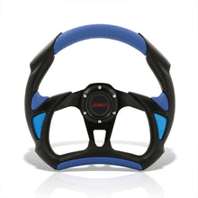 Load image into Gallery viewer, JDM Sport Universal 320mm Flat Bottom Style Aluminum Steering Wheel Black / Blue
