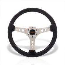 Load image into Gallery viewer, JDM Sport Universal 350mm Wood Grain Style Aluminum Steering Wheel Polished Center Black Wood