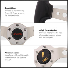 Load image into Gallery viewer, JDM Sport Universal 350mm Wood Grain Style Aluminum Steering Wheel Polished Center Black Wood