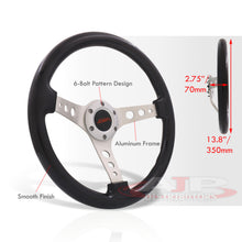 Load image into Gallery viewer, JDM Sport Universal 350mm Wood Grain Style Aluminum Steering Wheel Polished Center Black Wood