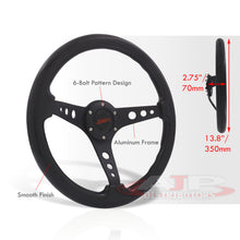 Load image into Gallery viewer, JDM Sport Universal 350mm Wood Grain Style Aluminum Steering Wheel Black Center Black Wood