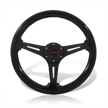 Load image into Gallery viewer, JDM Sport Universal 350mm Wood Grain Style Aluminum Steering Wheel Black Center Black Wood
