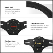 Load image into Gallery viewer, JDM Sport Universal 350mm Wood Grain Style Aluminum Steering Wheel Black Center Black Wood
