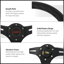Load image into Gallery viewer, JDM Sport Universal 350mm Wood Grain Style Aluminum Steering Wheel Black Center Black Wood