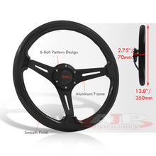 Load image into Gallery viewer, JDM Sport Universal 350mm Wood Grain Style Aluminum Steering Wheel Black Center Black Wood