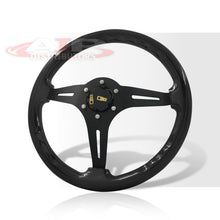 Load image into Gallery viewer, JDM Sport Universal 350mm Wood Grain Style Aluminum Steering Wheel Black Center Black Wood