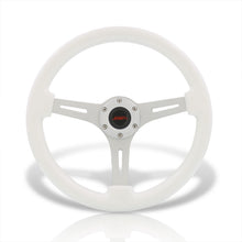 Load image into Gallery viewer, JDM Sport Universal 350mm Wood Grain Style Aluminum Steering Wheel Polished Center White Wood