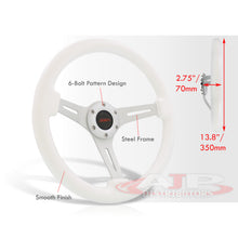 Load image into Gallery viewer, JDM Sport Universal 350mm Wood Grain Style Aluminum Steering Wheel Polished Center White Wood