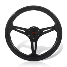 Load image into Gallery viewer, JDM Sport Universal 350mm Wood Grain Style Aluminum Steering Wheel Black Center Metallic Black Wood