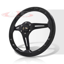 Load image into Gallery viewer, JDM Sport Universal 350mm Wood Grain Style Aluminum Steering Wheel Black Center Metallic Black Wood