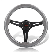 Load image into Gallery viewer, JDM Sport Universal 350mm Wood Grain Style Aluminum Steering Wheel Black Center Metallic Gunmetal Wood
