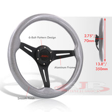 Load image into Gallery viewer, JDM Sport Universal 350mm Wood Grain Style Aluminum Steering Wheel Black Center Metallic Gunmetal Wood