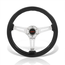 Load image into Gallery viewer, JDM Sport Universal 350mm Heavy Duty Steel Wood Grain Style Steering Wheel Polished Center Black Wood