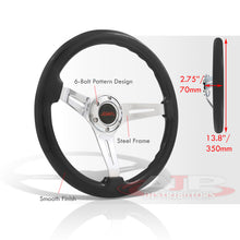 Load image into Gallery viewer, JDM Sport Universal 350mm Heavy Duty Steel Wood Grain Style Steering Wheel Polished Center Black Wood