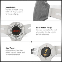 Load image into Gallery viewer, JDM Sport Universal 350mm Heavy Duty Steel Wood Grain Style Steering Wheel Polished Center Metallic Gunmetal Wood