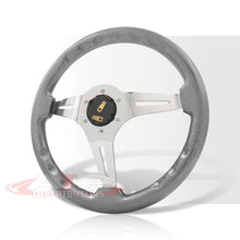 Load image into Gallery viewer, JDM Sport Universal 350mm Heavy Duty Steel Wood Grain Style Steering Wheel Polished Center Metallic Gunmetal Wood