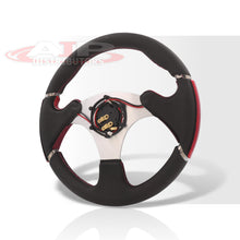 Load image into Gallery viewer, JDM Sport Universal 320mm Dual Button Style Aluminum Steering Wheel Silver Center with Red Handles