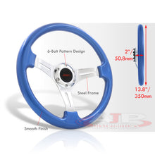 Load image into Gallery viewer, JDM Sport Universal 350mm Heavy Duty Steel Steering Wheel Polished Center Metallic Blue