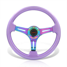 Load image into Gallery viewer, JDM Sport Universal 350mm Heavy Duty Steel Steering Wheel Neo Chrome Center Metallic Purple
