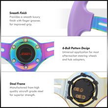 Load image into Gallery viewer, JDM Sport Universal 350mm Heavy Duty Steel Steering Wheel Neo Chrome Center Metallic Purple