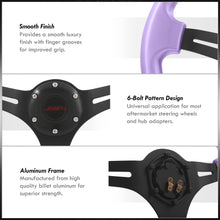 Load image into Gallery viewer, JDM Sport Universal 350mm Heavy Duty Aluminum Steering Wheel Black Center Metallic Purple