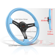 Load image into Gallery viewer, JDM Sport Universal 350mm Heavy Duty Aluminum Steering Wheel Black Center Sky Blue